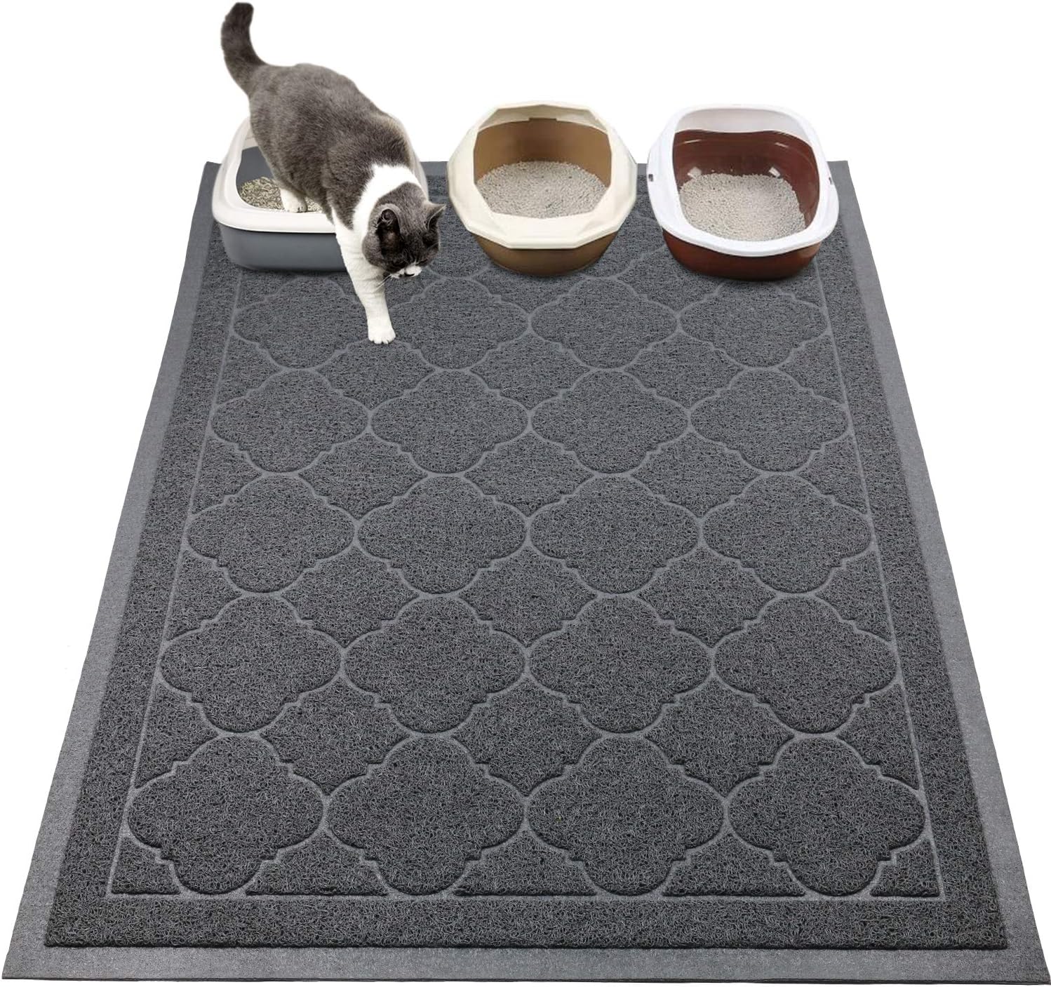 HEBE jumbo mesh litter mat covering a wide exit path